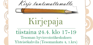 Kirje tuntemattomalle -paja @ Tesoman hyvinvointikeskus, yhteisökahvila | Tampere | Suomi