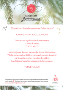 Kauneimmat Joululaulut Hyvinvointikeskuksessa @ Tesoman yhteisökahvila OmaNaapuri | Tampere | Suomi