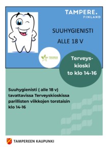 Suuhygienisti (alle 18v) tavattavissa, Terveyskioski 1.krs @ Tesoman hyvinvointikeskus | Tampere | Suomi