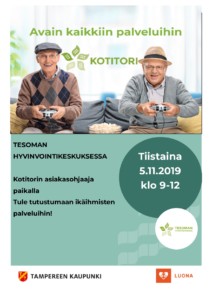 Kotitorin ja Tampereen kaupungin asiakasohjaaja tavattavissa, Hyvinvointikeskus 1.krs @ Tesoman hyvinvointikeskus | Tampere | Suomi