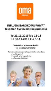 Influenssarokotuspäivä @ Tesoman hyvinvointikeskus | Tampere | Suomi