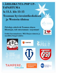 Lähiliikunta pop up- tapahtuma Tesoman hyvinvointikeskus/Westeri @ Tesoman hyvinvointikeskus/Westeri | Tampere | Suomi