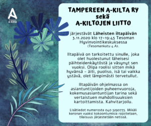 Läheisten ilta, Monitoimisali Lysti 1.krs @ Tesoman hyvinvointikeskus | Tampere | Suomi