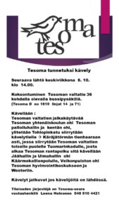 Tesoma tunnetuksi-kävely, lähtö Elinkaarikorttelin kohdalta @ Tesoman valtatie 36, bussipysäkki 1640 | Tampere | Suomi