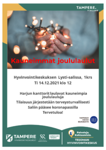 Kauneimmat joululaulut, Lysti-sali @ Tesoman hyvinvointikeskus | Tampere | Suomi