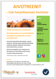 Aivotreenit, Hyvinvointikeskus 1.krs @ Tesoman hyvinvointikeskus | Tampere | Suomi