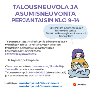 Talousneuvola ja asumisneuvonta, Neuvo 1.krs ja Tuuma/Toimi 2.krs @ Tesoman hyvinvointikeskus | Tampere | Suomi