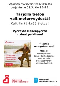 Sydänyhdistys ja Diabetesyhdistys hyvinvointikeskuksella 1.krs @ Tesoman hyvinvointikeskus | Tampere | Pirkanmaa | Suomi