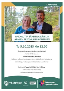 Armas-festivaalin konsertti, Tuula Heikkilä ja Kari Pakkala, Lysti-sali, 1.krs @ Tesoman hyvinvointikeskus | Tampere | Pirkanmaa | Suomi