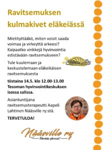 Ravitsemuksen kulmakivet ikääntyessä-luento, Lysti-sali 1.krs @ Tesoman hyvinvointikeskus | Tampere | Pirkanmaa | Suomi